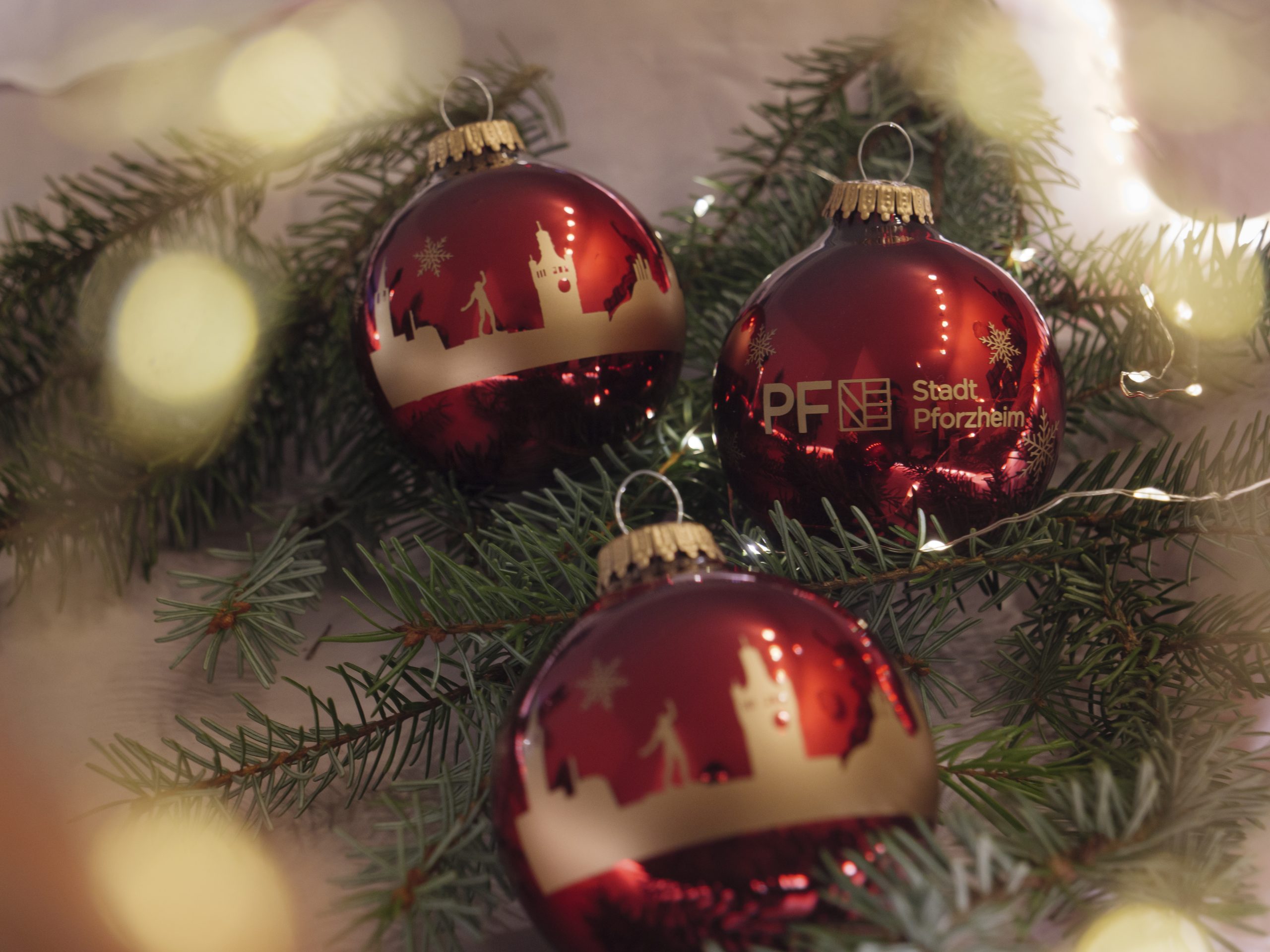 Pforzheim als Weihnachtskugel